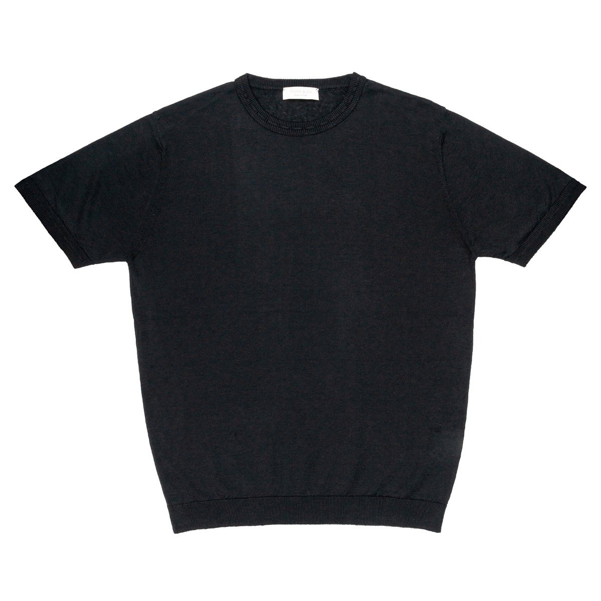 sweter MM męskie wełna & Co Pettinato len czarny