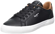 Trampki męskie - Pepe Jeans Męskie trampki Kenton Court, 999 BLACK, 46 EU - miniaturka - grafika 1