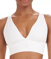 Biustonosze - adidas Damski biustonosz Active Micro Stretch Longline Plunge, bezszwowy, biały, S - miniaturka - grafika 1