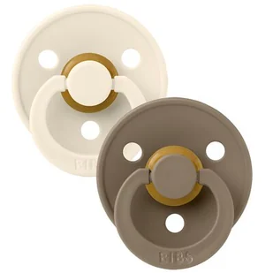 Bibs Colour 2-Pack Ivory & Dark Oak S Smoczek Uspokajający Kauczuk Hevea - Smoczki uspokajające - miniaturka - grafika 1