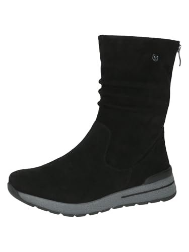 CAPRICE Buty damskie Boot Flat 9-25412-43 półdługie kozaki, czarny zamsz, 36 EU Weit