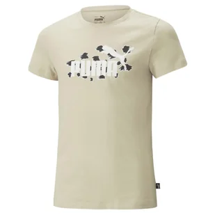 Koszulka dziewczęca Puma ESS+ Animal beżowa 67351688-140 - Koszulki dla dziewczynek - miniaturka - grafika 1