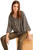 Bluzki damskie - Springfield Damska bluzka koronkowa z okrągłym dekoltem, granatowa, 16 (XL), granatowy, 70 - miniaturka - grafika 1