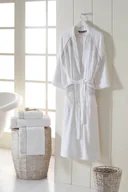 Szlafroki damskie - Damski elegancki szlafrok NOVA w ozdobnym opakowaniu L Biały - miniaturka - grafika 1