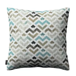Dekoria Poszewka Kinga na poduszkę wzór geometryczny w odcieniach pastelowego błękitu i beżu na jasnym tle 60 × 60 cm Modern 105-141-93 - Poszewki na poduszki - miniaturka - grafika 1