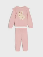 Śpiochy dla niemowląt - Sinsay - Komplet: sweter i legginsy - różowy - miniaturka - grafika 1