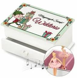 Szkatułka na biżuterię z pozytywką i szufladką z nadrukiem dla dziewczynki na święta - Pozytywki dla dzieci Szkatułka na biżuterię z pozytywką i szufladką z nadrukiem dla dziewczynki na święta - Pozytywki dla dzieci - miniaturka - grafika 1