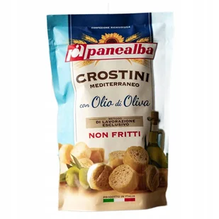 Grzanki Crostini z oliwą do sałatek 100g delikatne małe kosteczki Panealba - Pieczywo chrupkie - miniaturka - grafika 1