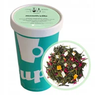 Herbata - Herbata zielona MONTICELLO papaja bławatek skórka pomarańczy upominek 120g - herbata liściasta sypana mieszanka napar susz - miniaturka - grafika 1