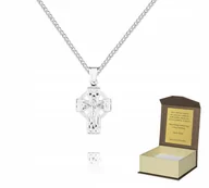 Biżuteria dla dzieci - Srebrny łańcuszek + KRZYŻYK PRAWOSŁAWNY 50cm P3K28 - miniaturka - grafika 1