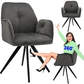 Fotele i krzesła biurowe - FOTEL BIUROWY do biurka KRZESŁO OBROTOWE welur do biura eleganckie - miniaturka - grafika 1