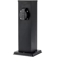 Lampy ogrodowe - Słupek Ogrodowy Zewnętrzny Stojący 230V 30cm 2x Gniazdo Sieciowe - miniaturka - grafika 1