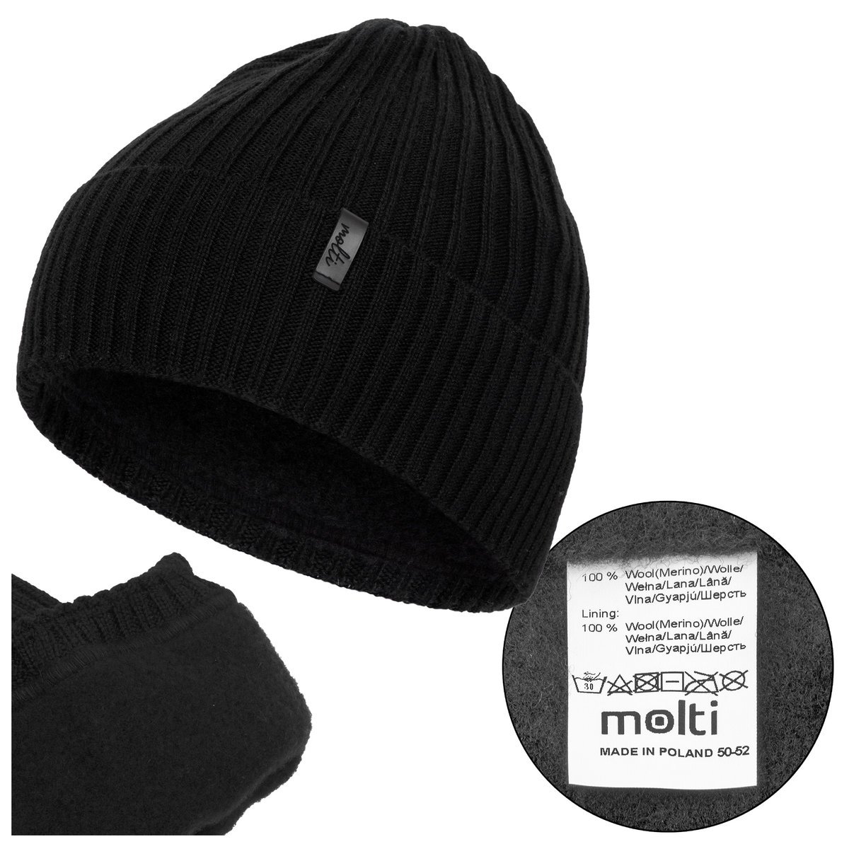 Czapka dziecięca MOLTI MILU czarna 50-52