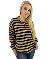 Swetry damskie - Ciepły i przytulny sweter damski w paski jesień zima SARAH - miniaturka - grafika 1