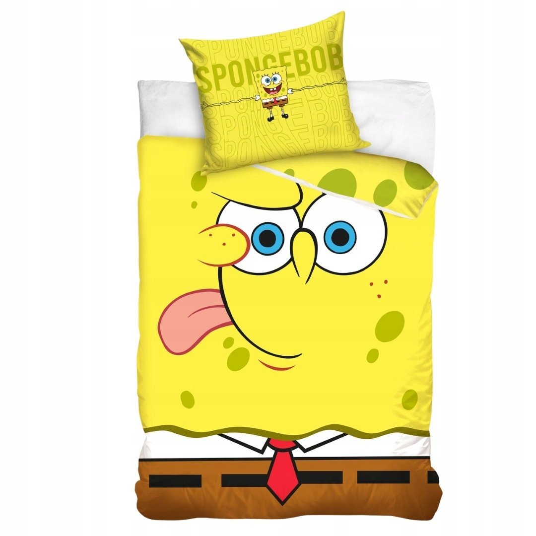 Pościel SpongeBob Kanciastoporty 150x210+50x60 Bawełniana Komplet