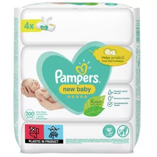 PAMPERS chusteczki czyszczące dla dzieci New Baby 4 opakowania = 200 chusteczek - Chusteczki nawilżane - miniaturka - grafika 1