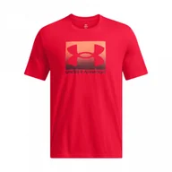 Koszulki sportowe męskie - Męski t-shirt z nadrukiem Under Armour UA M Boxed Sports Updated Ss - czerwony - UNDER ARMOUR - miniaturka - grafika 1