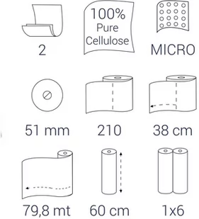 BULKYSOFT Bulkysoft podkład medyczny-60 cm X 80 m Biały, dwuwarstwowy BULKYSOFT 76714(1 - Pieluchy dla dorosłych - miniaturka - grafika 2