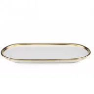Tace i patery - HowHomely Taca dekoracyjna Lovia White Gold 32 cm - miniaturka - grafika 1