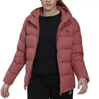 Kurtki i kamizelki sportowe damskie - Kurtka adidas Helionic Hooded Down HG8745 - czerwona - Adidas - grafika 1