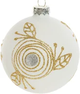 Bombki - 4 x szklane bombki choinkowe białe 10 cm komplet świąteczny - miniaturka - grafika 1