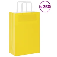 Zestawy upominkowe - vidaXL Torby papierowe 250 szt. z uchwytami żółte 21x11x31 cm - miniaturka - grafika 1