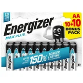 Baterie i akcesoria - Bateria Energizer max plus AA LR6 10 + 10 sztuk - miniaturka - grafika 1