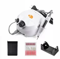 Frezarki do paznokci - Profesjonalna frezarka do paznokci 65W Rosfix "White Tiger" z pedałem nożnym + frezy biała - miniaturka - grafika 1