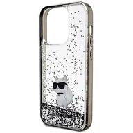 Etui i futerały do telefonów - Etui KARL LAGERFELD Hardcase Liquid Glitter Choupette do iPhone 14 Pro 6,1 cala Przezroczysty KLHCP14LLKCNSK - miniaturka - grafika 1