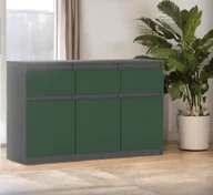 Komody - Komoda 5 Szuflad Best Oleksa Nowoczesna Szafka Szara Mat Butelkowa Zieleń - miniaturka - grafika 1