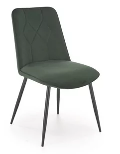 Krzesło tapicerowane K539 ciemny zielony velvet, na czarnych nogach - Krzesła - miniaturka - grafika 1