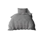Pościel - Pościel bawełniana 200x220 Agnes 01 szare pasy - miniaturka - grafika 1