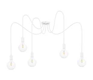 Żyrandol na lince MIROS 5xE27/60W/230V biały - Lampy sufitowe - miniaturka - grafika 1
