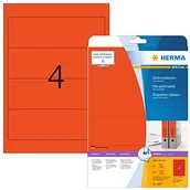 Etykiety do drukarek - Herma Ordneretiketten A4 rot 192x61 mm Papier opak 80 St. - 5097 - miniaturka - grafika 1
