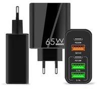 Ładowarki do telefonów - ŁADOWARKA USB SIECIOWA USB-C 65W SZYBKA QUICK CHARGE 3.1A 3x USB 2x USB-C - miniaturka - grafika 1