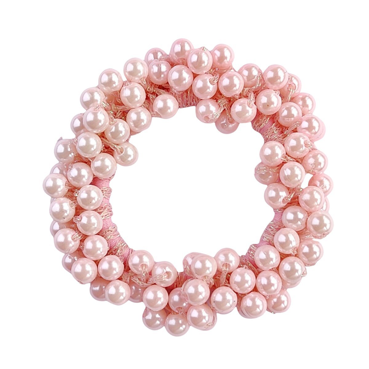 Gumka do Włosów Różowa z Koralikami Elegancka Bezpieczna Lekka i Wygodna