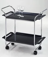 Wózki magazynowe - B2B Partner Wózek do serwowania, chrom/czarny 483036 - miniaturka - grafika 1