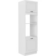 Szafki kuchenne - Szafka Dolna Wysoka Słupek Pod Zabudowę Piekarnika i Mikrofali 60 DPM-210 2F Stilo Biały Mat Stolarz Lempert Dąb Artisan - miniaturka - grafika 1