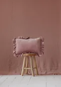 Kołdry i poduszki dla dzieci - Poduszka dekoracyjna soft welwet z falbanką "Delikatny róż" - miniaturka - grafika 1