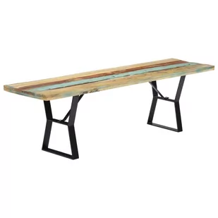 vidaXL Ławka, 160 cm, lite drewno odzyskane - Ławki do przedpokoju - miniaturka - grafika 1