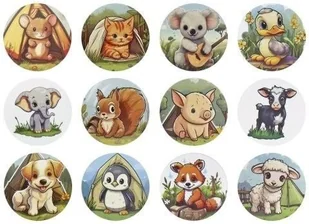 Naklejki papierowe na taśmie Zwierzątka 500szt - Szkolne artykuły papiernicze - miniaturka - grafika 1