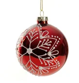 Bombki - Bombki szklane 8 cm czerwono białe zestaw 4 szt. bożonarodzeniowy blask x4 - miniaturka - grafika 1