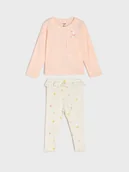 Piżamy dla dziewczynek - Sinsay - Bawełniana piżama dwuczęściowa z nadrukiem - różowy - miniaturka - grafika 1