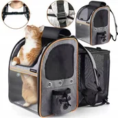 Plecaki - Transporter Dla Kota Psa Królika Plecak Rozkładany Xl Duży Kojec Kieszonki - miniaturka - grafika 1