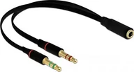 Złącza, przejściówki, adaptery - Adapter AV Delock Jack 3.5mm - Jack 3.5mm x2 czarny (65967) - miniaturka - grafika 1