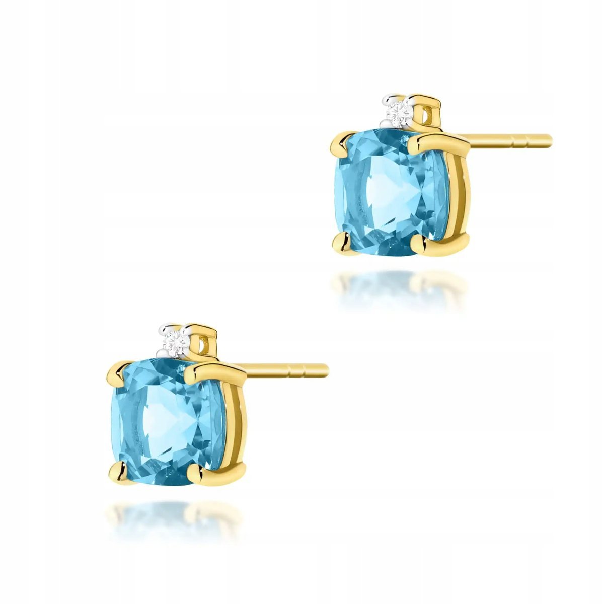 Kolczyki złote dla kobiety 585 topaz swiss 1,10ct nowoczesne błyszczące 14k