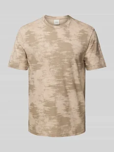 T-shirt z detalem z logo - Koszulki męskie - miniaturka - grafika 1