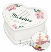 Pozytywki dla dzieci - Szkatułka na biżuterię w kształcie serca z pozytywką i nadrukiem dla niej na 18 urodziny - miniaturka - grafika 1