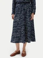 Spódnice - Tommy Hilfiger Spódnica midi WW0WW50753 Granatowy Regular Fit - miniaturka - grafika 1