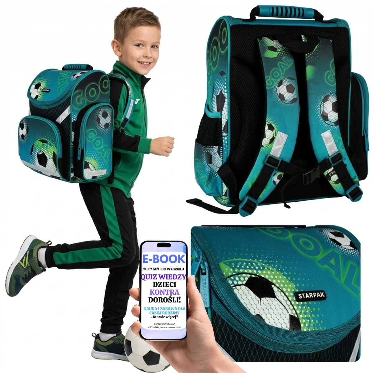 Tornister Szkolny Football Ergonomiczny Profilowane Plecy + E-BOOK-2